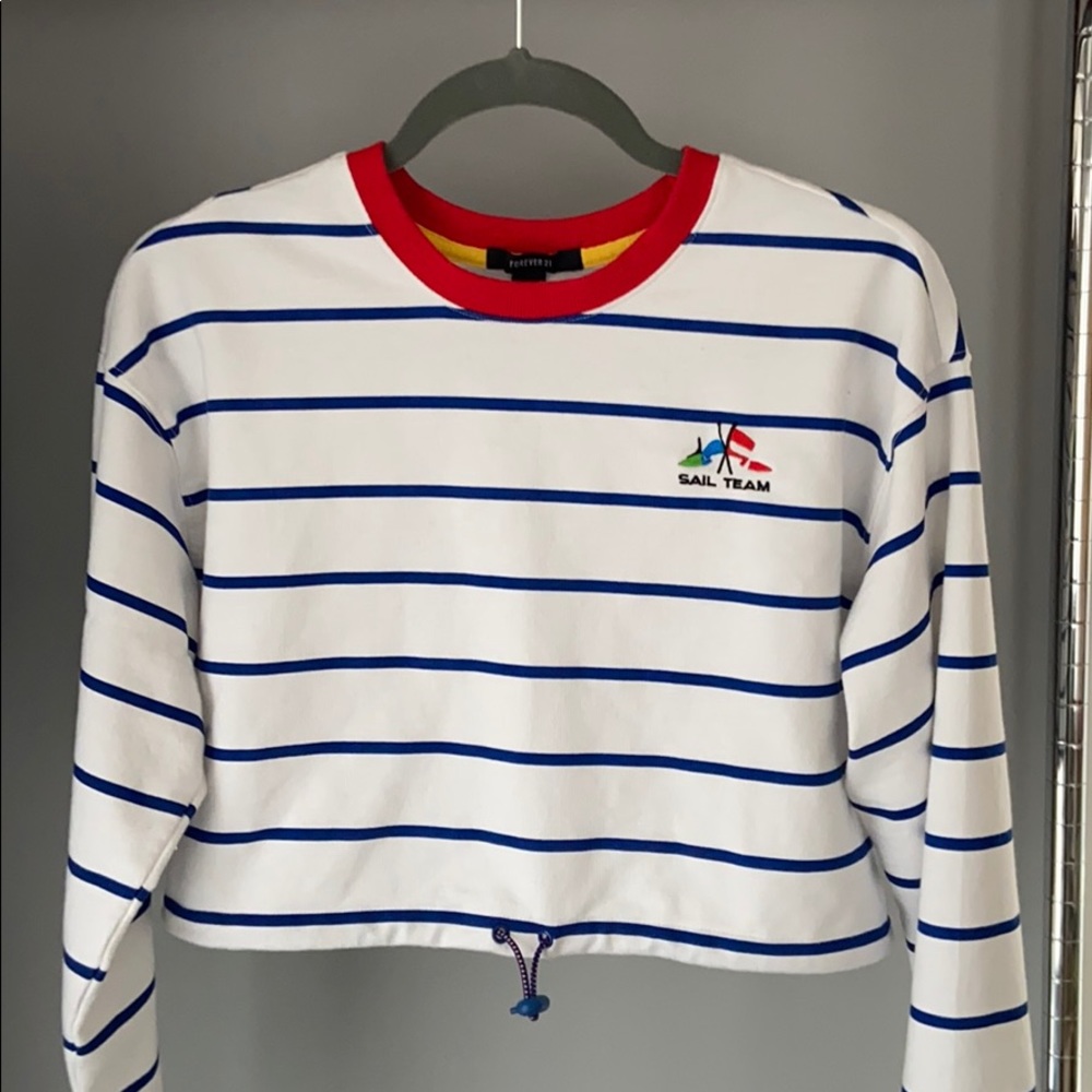 Cropped long sleeve Forever 21 cinch-able shirt